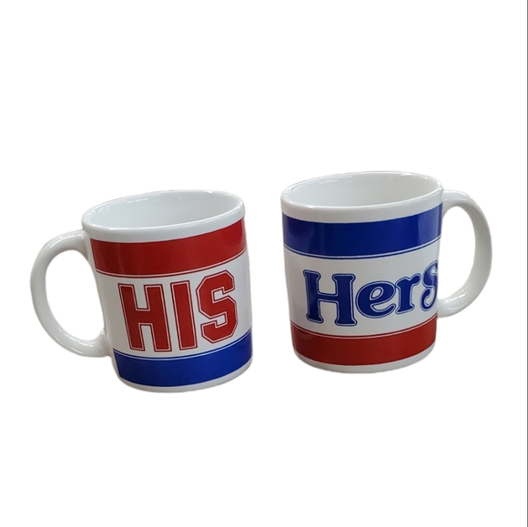 Vintage His & Hers Coffee Mugs GHC England - Picture 1 of 7